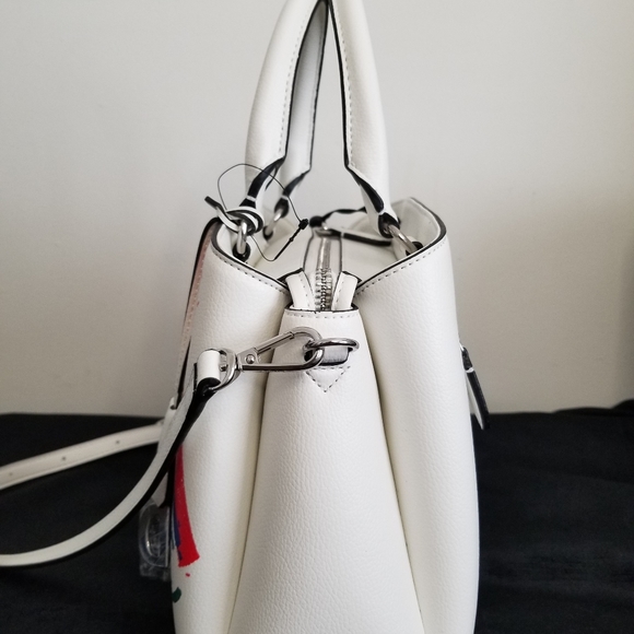 SOLD DKNY| Vegan White Graffiti Satchel/Crossbody Paige Md - Picture 4 of 12